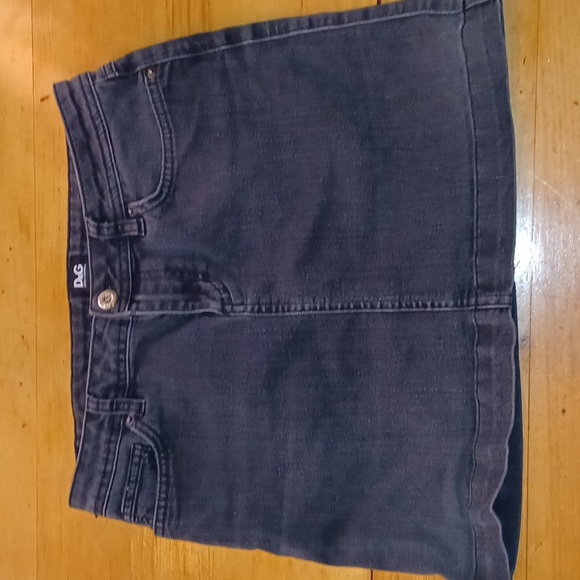 VINTAGE-D&G. Black denim mini skirt. Size 25 - Picture 2 of 11